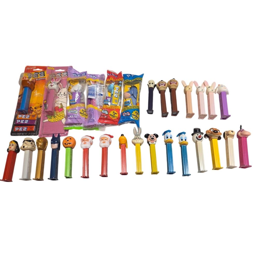 Lot 29 Vintage 90's Pez Dispensers Disney Skelton Batman Star Wars Super Woman